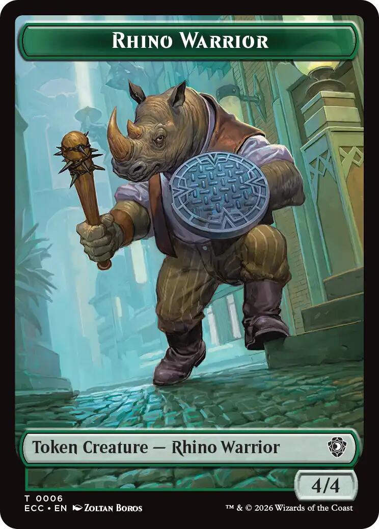 Rhino Warrior // Elemental (0009) Double-Sided Token [Lorwyn Eclipsed Tokens] MTG Single Magic: The Gathering | Red Claw Gaming