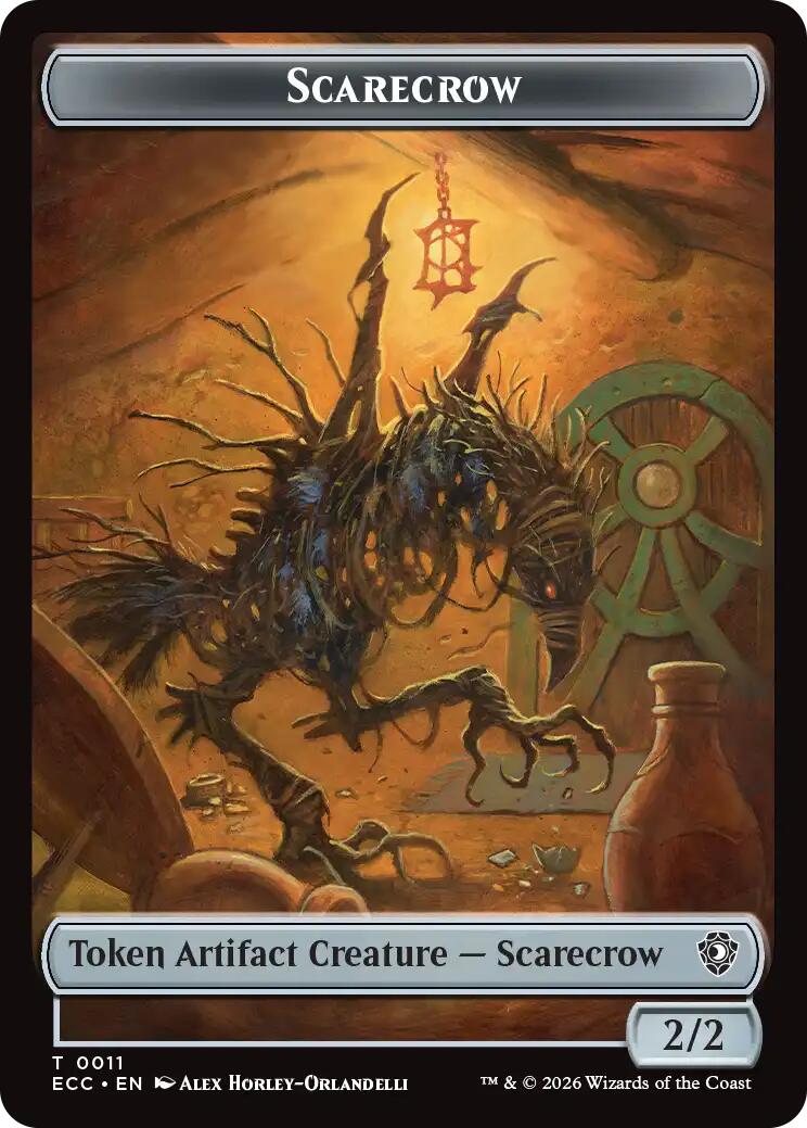 Scarecrow // Treasure Double-Sided Token [Lorwyn Eclipsed Tokens] MTG Single Magic: The Gathering | Red Claw Gaming