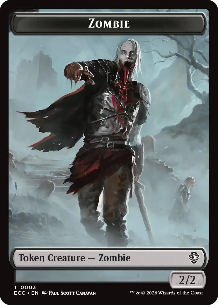 Zombie // Elf Warrior Double-Sided Token [Lorwyn Eclipsed Tokens] MTG Single Magic: The Gathering | Red Claw Gaming