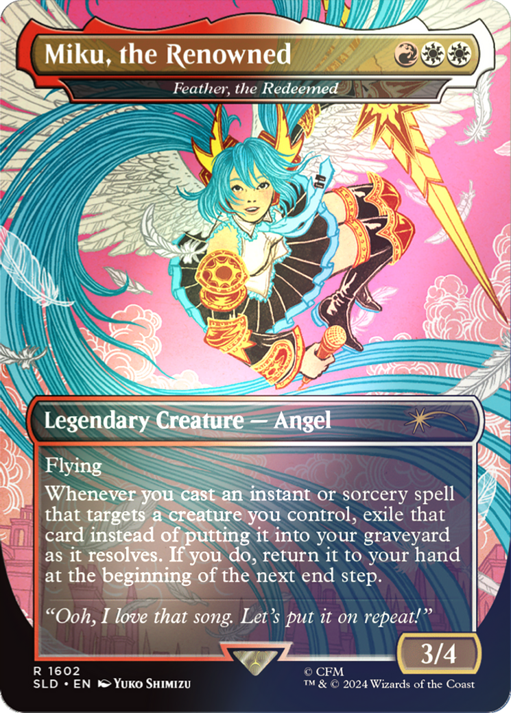 Miku, the Renowned - Feather, the Redeemed (Rainbow Foil) [Secret Lair Drop Series] MTG Single Magic: The Gathering | Red Claw Gaming