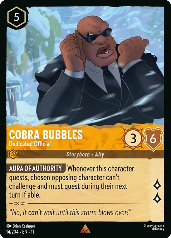 Cobra Bubbles - Dedicated Official (14/204) [Winterspell] Lorcana Single Disney | Red Claw Gaming