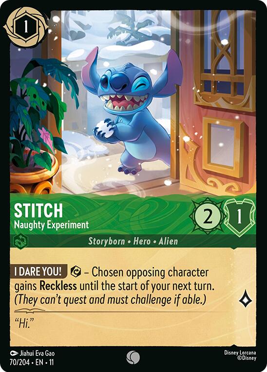 Stitch - Naughty Experiment (70/204) [Winterspell] Lorcana Single Disney | Red Claw Gaming