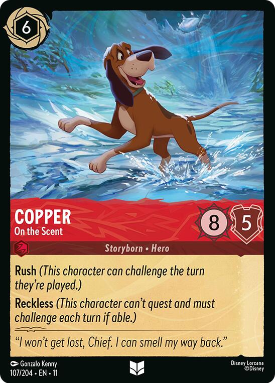 Copper - On the Scent (107/204) [Winterspell] Lorcana Single Disney | Red Claw Gaming