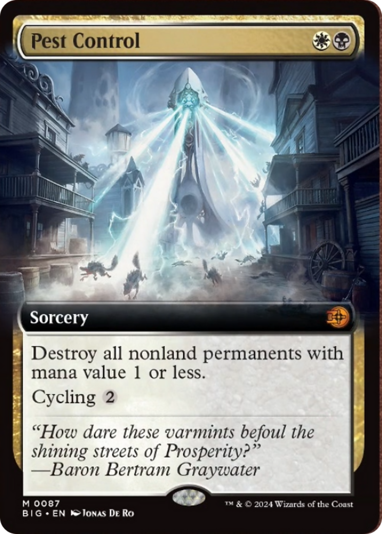 Pest Control (Extended Art) [Outlaws of Thunder Junction: The Big Score] MTG Single Magic: The Gathering    | Red Claw Gaming