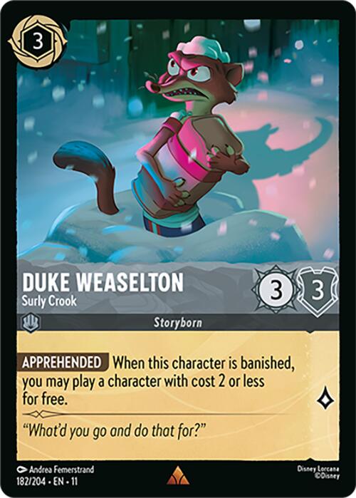 Duke Weaselton - Surly Crook (182/204) [Winterspell] Lorcana Single Disney | Red Claw Gaming