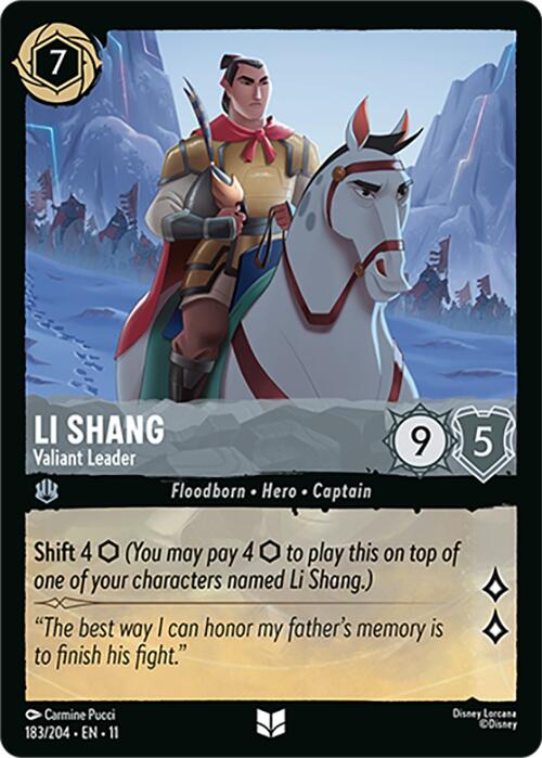 Li Shang - Valiant Leader (183/204) [Winterspell] Lorcana Single Disney | Red Claw Gaming