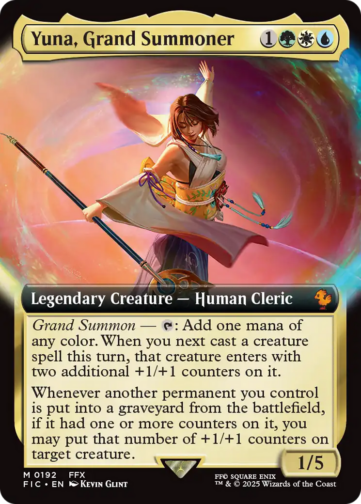 Yuna, Grand Summoner (Extended Art) [FINAL FANTASY Commander] MTG Single Magic: The Gathering | Red Claw Gaming