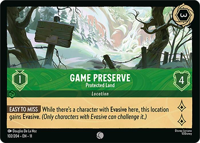 Game Preserve - Protected Land (102/204) [Winterspell] Lorcana Single Disney | Red Claw Gaming