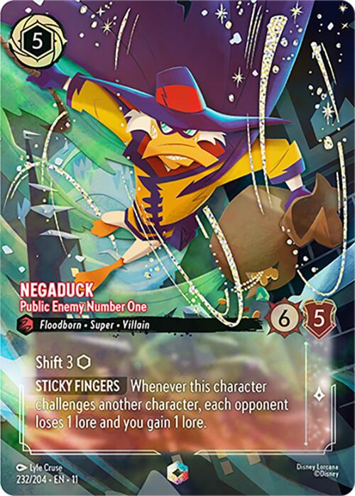 Negaduck - Public Enemy Number One (Enchanted) (232/204) [Winterspell] Lorcana Single Disney | Red Claw Gaming