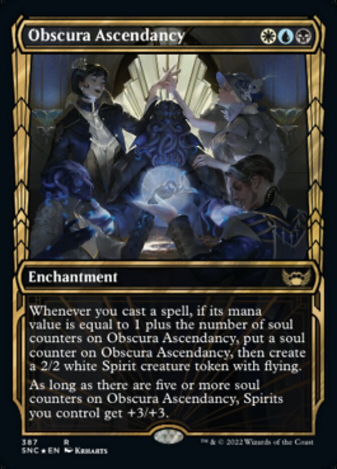 Obscura Ascendancy (Showcase Golden Age Gilded Foil) [Streets of New Capenna] MTG Single Magic: The Gathering | Red Claw Gaming