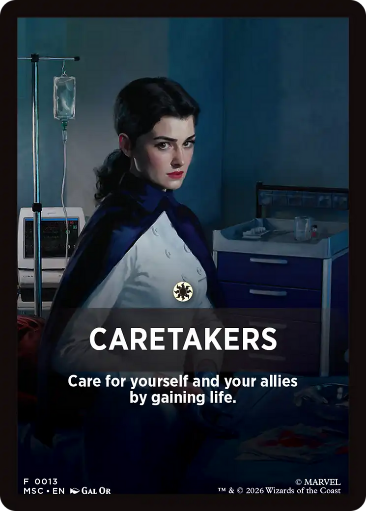 Caretakers Theme Card [Marvel Super Heroes Commander] | Red Claw Gaming