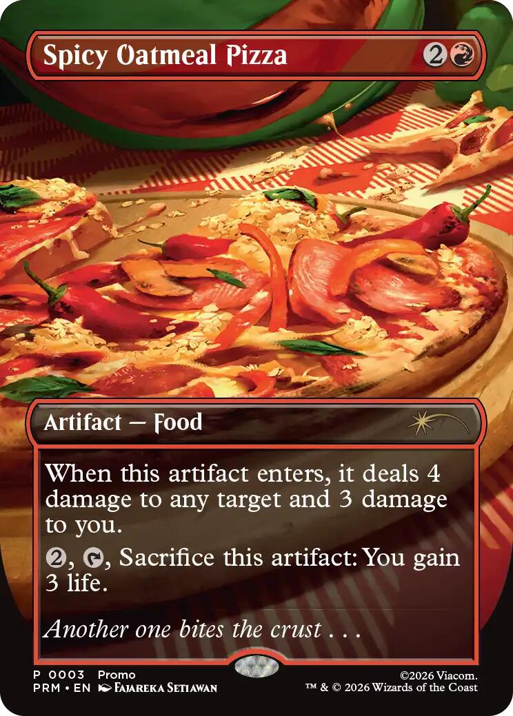 Spicy Oatmeal Pizza (Borderless) [Wizards Play Network 2026] MTG Single Magic: The Gathering | Red Claw Gaming