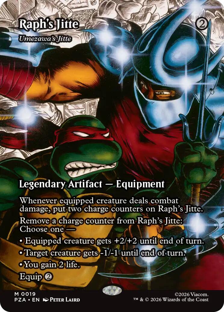Raph's Jitte - Umezawa's Jitte (Borderless) [Teenage Mutant Ninja Turtles Eternal-Legal] MTG Single Magic: The Gathering | Red Claw Gaming
