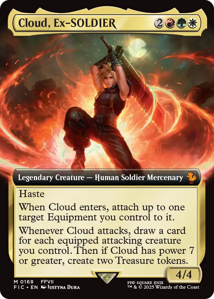 Cloud, Ex-SOLDIER (Extended Art) [FINAL FANTASY Commander] MTG Single Magic: The Gathering | Red Claw Gaming