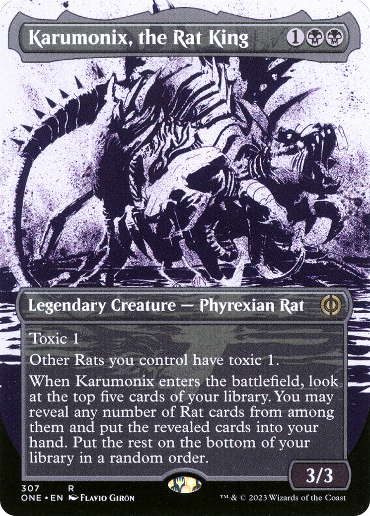 Karumonix, the Rat King (Borderless Ichor) [Phyrexia: All Will Be One] MTG Single Magic: The Gathering | Red Claw Gaming