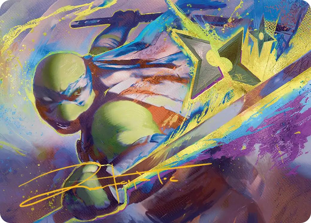 Leonardo's Technique Art Card (Gold-Stamped Signature) [Teenage Mutant Ninja Turtles Art Series] MTG Single Magic: The Gathering | Red Claw Gaming