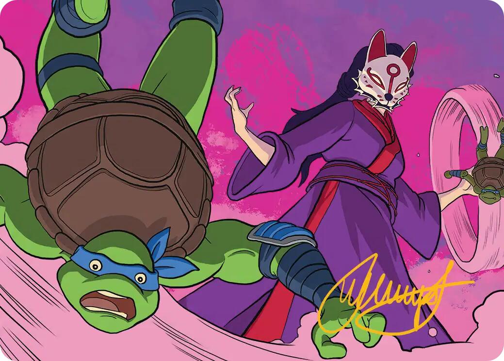 Kitsune's Technique Art Card (Gold-Stamped Signature) [Teenage Mutant Ninja Turtles Art Series] MTG Single Magic: The Gathering | Red Claw Gaming
