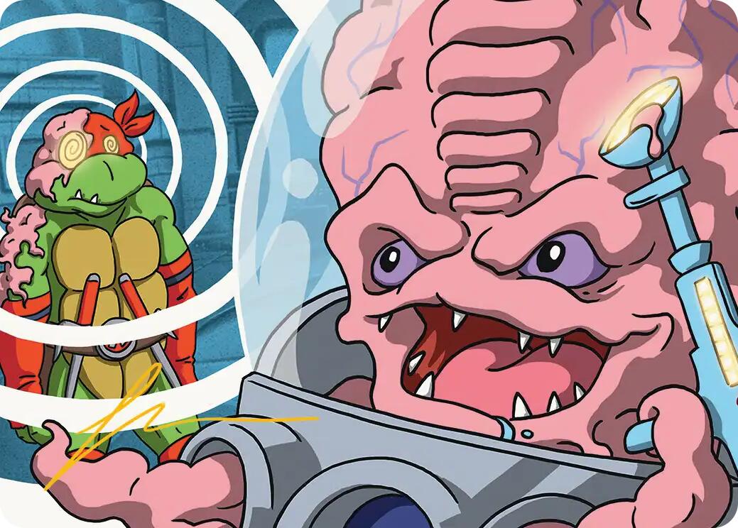 Krang, Master Mind Art Card (25/54) (Gold-Stamped Signature) [Teenage Mutant Ninja Turtles Art Series] MTG Single Magic: The Gathering | Red Claw Gaming