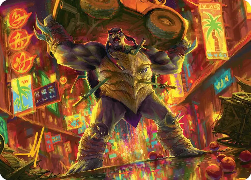 Slash, Reptile Rampager Art Card (Gold-Stamped Signature) [Teenage Mutant Ninja Turtles Art Series] MTG Single Magic: The Gathering | Red Claw Gaming