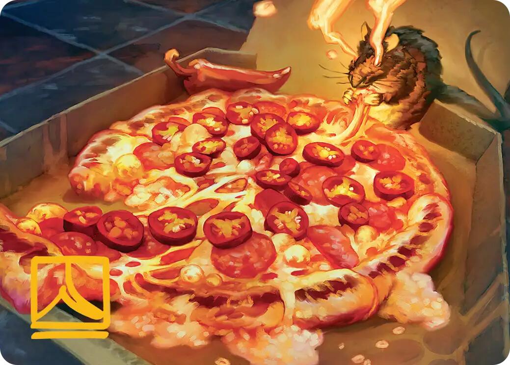 Spicy Oatmeal Pizza Art Card (Gold-Stamped Signature) [Teenage Mutant Ninja Turtles Art Series] MTG Single Magic: The Gathering | Red Claw Gaming