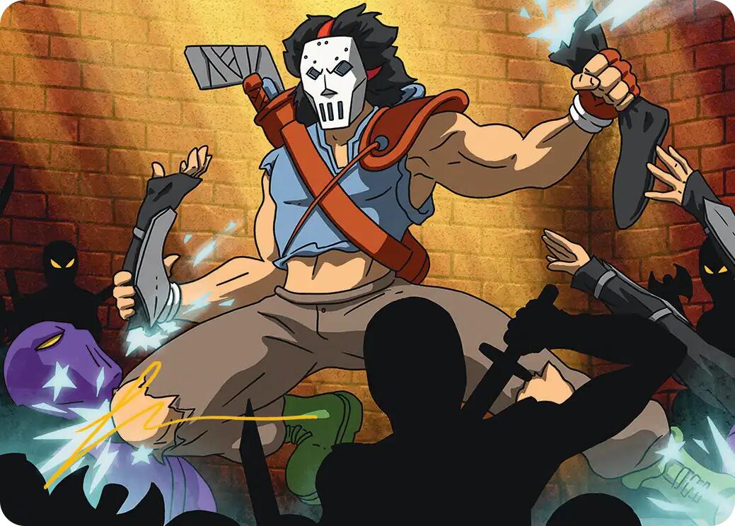 Casey Jones, Vigilante Art Card (Gold-Stamped Signature) [Teenage Mutant Ninja Turtles Art Series] MTG Single Magic: The Gathering | Red Claw Gaming