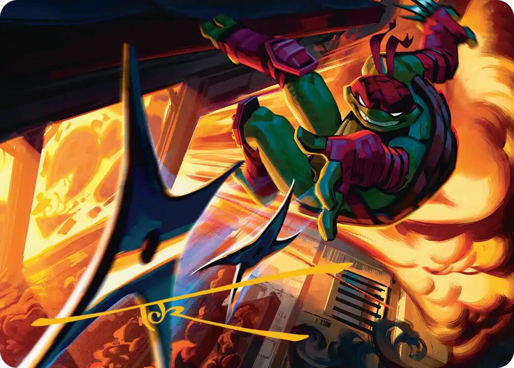 Storm of Steel Art Card (Gold-Stamped Signature) [Teenage Mutant Ninja Turtles Art Series] MTG Single Magic: The Gathering | Red Claw Gaming