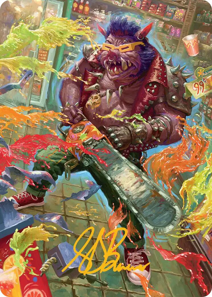 Bebop, Porcine Punk Art Card (Gold-Stamped Signature) [Teenage Mutant Ninja Turtles Art Series] MTG Single Magic: The Gathering | Red Claw Gaming