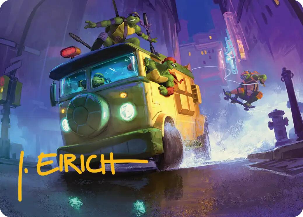 Turtle Van Art Card (Gold-Stamped Signature) [Teenage Mutant Ninja Turtles Art Series] MTG Single Magic: The Gathering | Red Claw Gaming