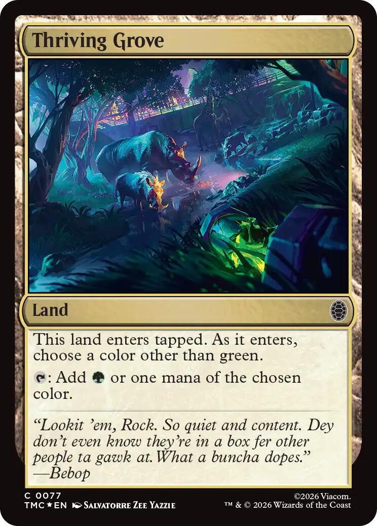 Thriving Grove (Surge Foil) [Teenage Mutant Ninja Turtles Commander] MTG Single Magic: The Gathering | Red Claw Gaming