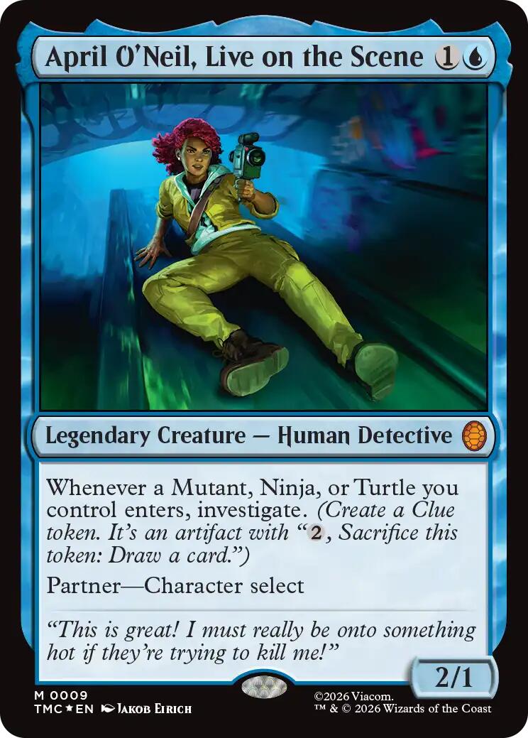 April O'Neil, Live on the Scene (Surge Foil) [Teenage Mutant Ninja Turtles Commander] MTG Single Magic: The Gathering | Red Claw Gaming