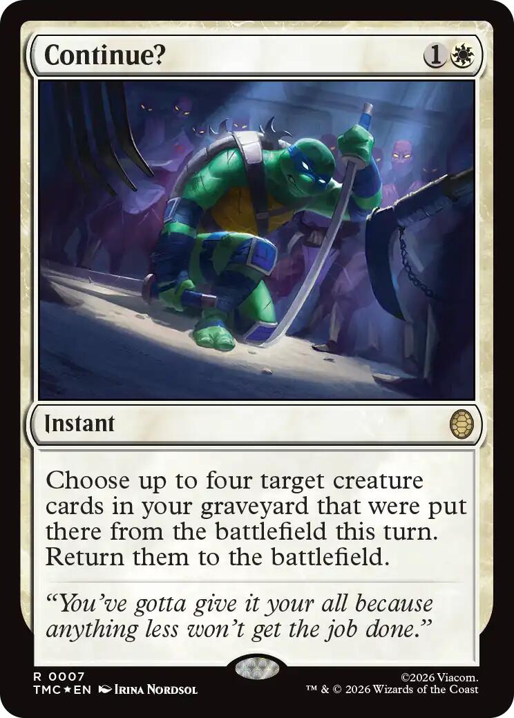 Continue? (Surge Foil) [Teenage Mutant Ninja Turtles Commander] MTG Single Magic: The Gathering | Red Claw Gaming