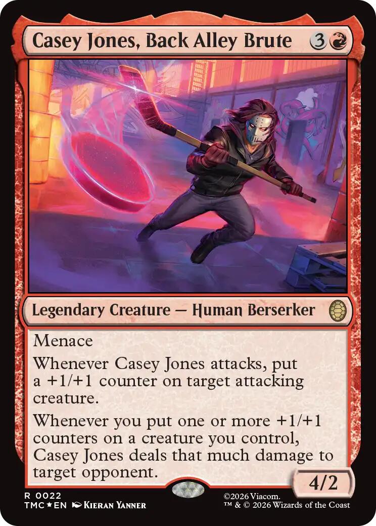 Casey Jones, Back Alley Brute (Surge Foil) [Teenage Mutant Ninja Turtles Commander] MTG Single Magic: The Gathering | Red Claw Gaming
