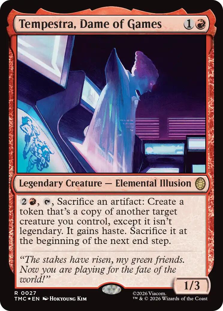 Tempestra, Dame of Games (Surge Foil) [Teenage Mutant Ninja Turtles Commander] MTG Single Magic: The Gathering | Red Claw Gaming