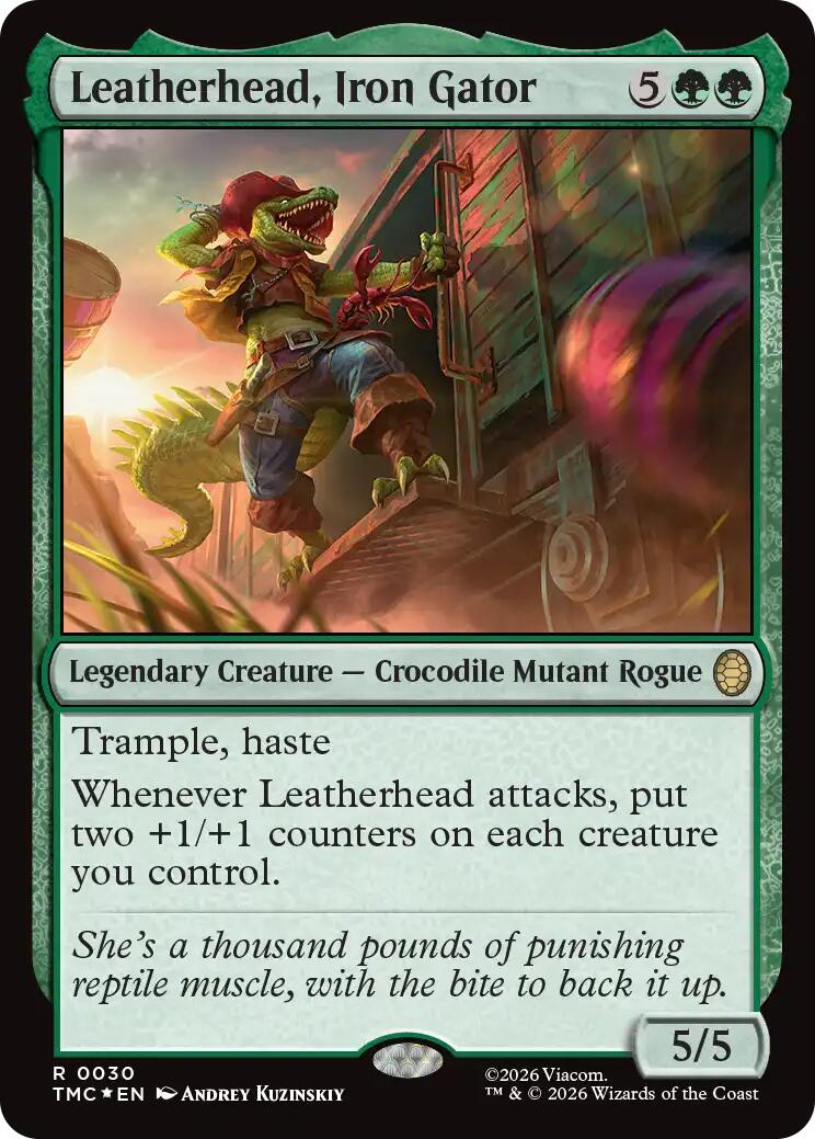 Leatherhead, Iron Gator (Surge Foil) [Teenage Mutant Ninja Turtles Commander] MTG Single Magic: The Gathering | Red Claw Gaming
