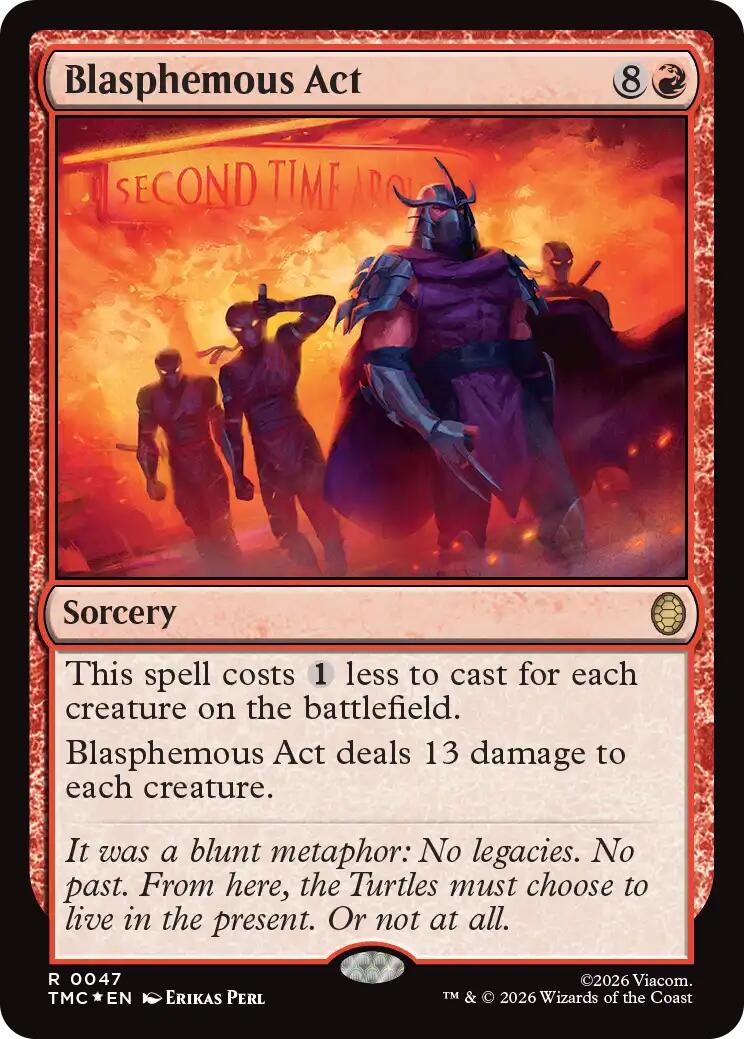 Blasphemous Act (Surge Foil) [Teenage Mutant Ninja Turtles Commander] MTG Single Magic: The Gathering | Red Claw Gaming