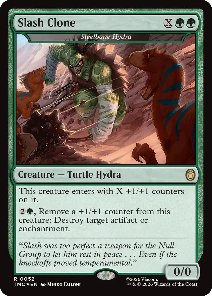 Slash Clone - Steelbane Hydra (Surge Foil) [Teenage Mutant Ninja Turtles Commander] MTG Single Magic: The Gathering | Red Claw Gaming