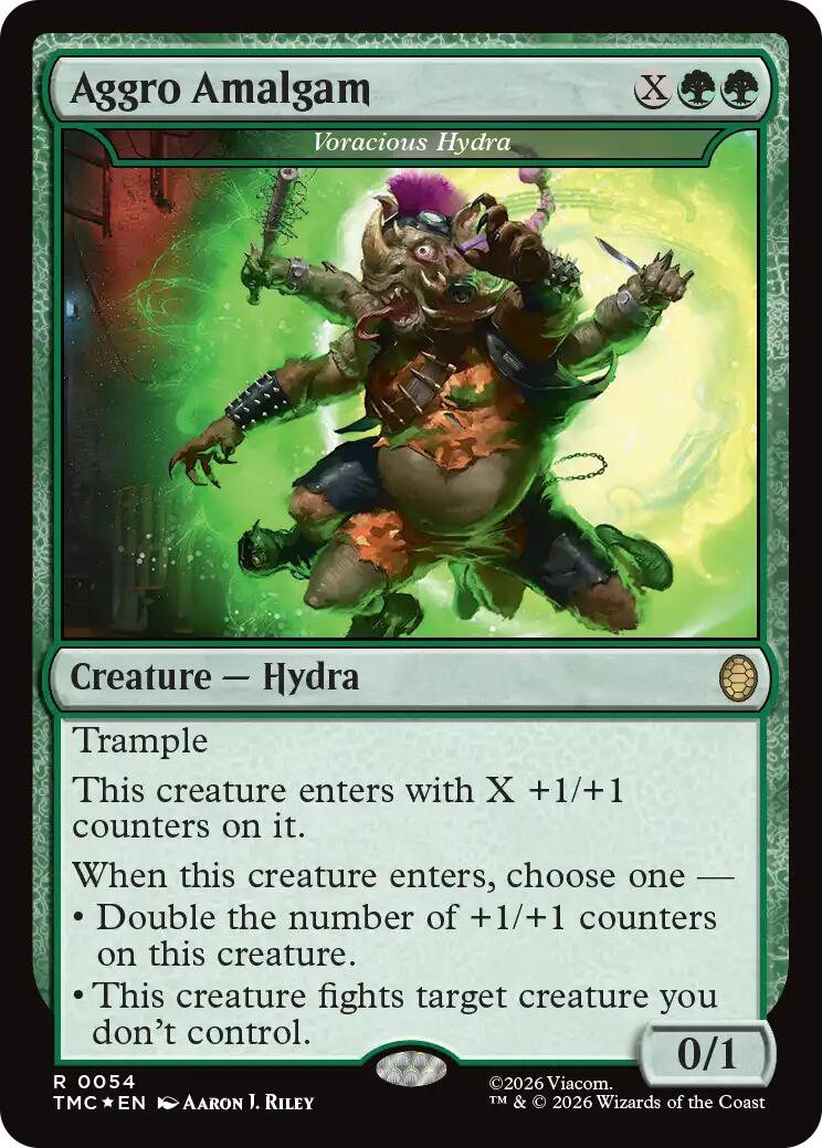 Aggro Amalgam - Voracious Hydra (Surge Foil) [Teenage Mutant Ninja Turtles Commander] MTG Single Magic: The Gathering | Red Claw Gaming