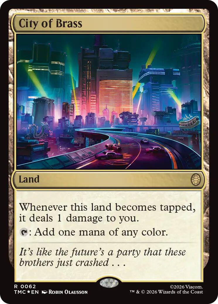 City of Brass (Surge Foil) [Teenage Mutant Ninja Turtles Commander] MTG Single Magic: The Gathering | Red Claw Gaming