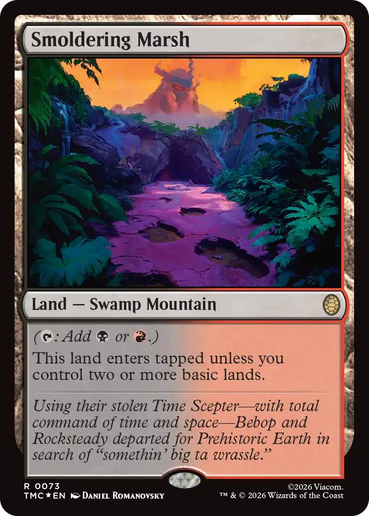 Smoldering Marsh (Surge Foil) [Teenage Mutant Ninja Turtles Commander] MTG Single Magic: The Gathering | Red Claw Gaming