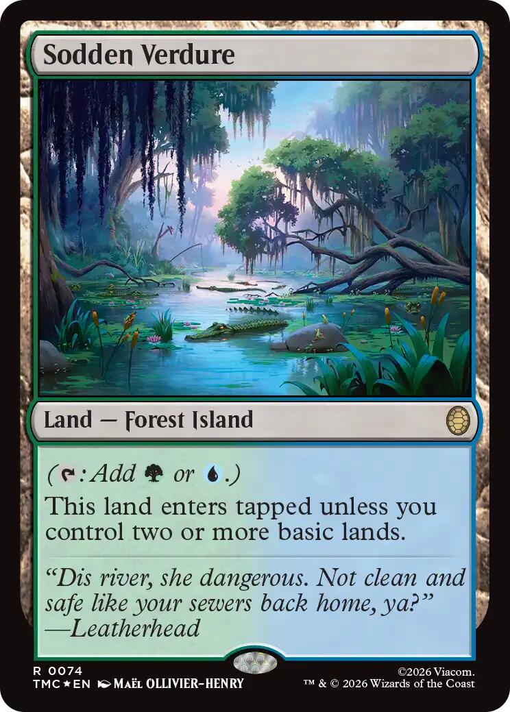Sodden Verdure (Surge Foil) [Teenage Mutant Ninja Turtles Commander] MTG Single Magic: The Gathering | Red Claw Gaming