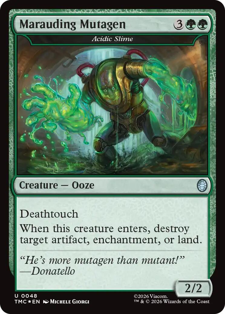 Marauding Mutagen - Acidic Slime (Surge Foil) [Teenage Mutant Ninja Turtles Commander] MTG Single Magic: The Gathering | Red Claw Gaming