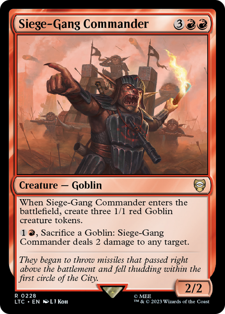 Siege-Gang Commander [The Lord of the Rings: Tales of Middle-Earth Commander] MTG Single Magic: The Gathering | Red Claw Gaming