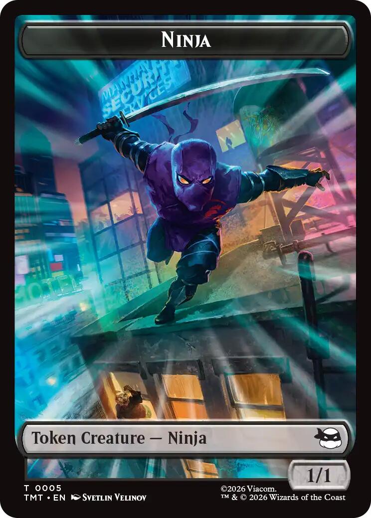 Ninja // Food Double-Sided Token [Teenage Mutant Ninja Turtles Tokens] MTG Single Magic: The Gathering | Red Claw Gaming