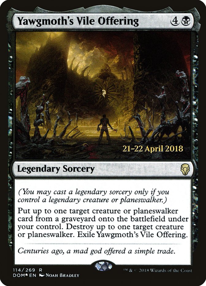 Yawgmoth's Vile Offering [Dominaria Prerelease Promos] MTG Single Magic: The Gathering | Red Claw Gaming