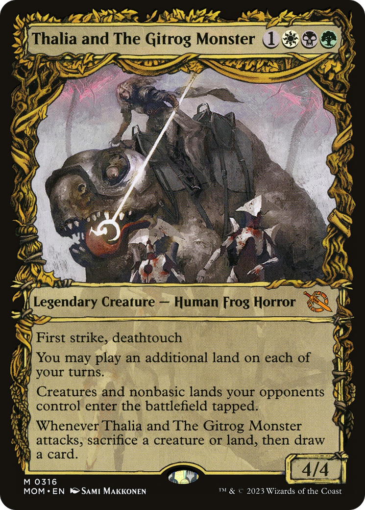 Thalia and The Gitrog Monster (Showcase Planar Booster Fun) [March of the Machine] MTG Single Magic: The Gathering    | Red Claw Gaming
