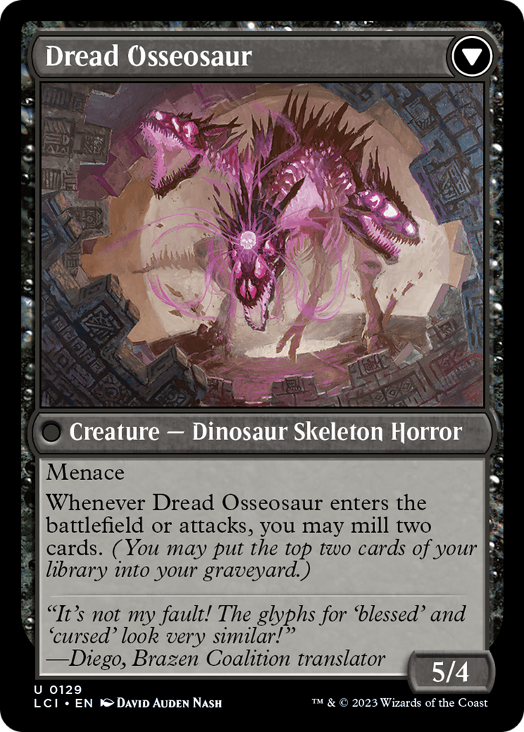 Visage of Dread // Dread Osseosaur [The Lost Caverns of Ixalan] MTG Single Magic: The Gathering    | Red Claw Gaming