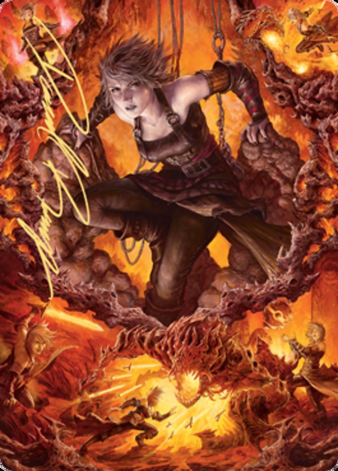 Nahiri, Heir of the Ancients 2 Art Card (Gold-Stamped Signature) [Zendikar Rising Art Series] MTG Single Magic: The Gathering | Red Claw Gaming