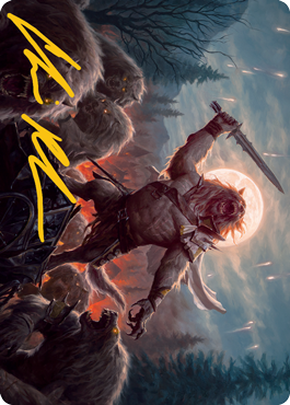 Tovolar, the Midnight Scourge 1 Art Card (Gold-Stamped Signature) [Innistrad: Midnight Hunt Art Series] MTG Single Magic: The Gathering | Red Claw Gaming