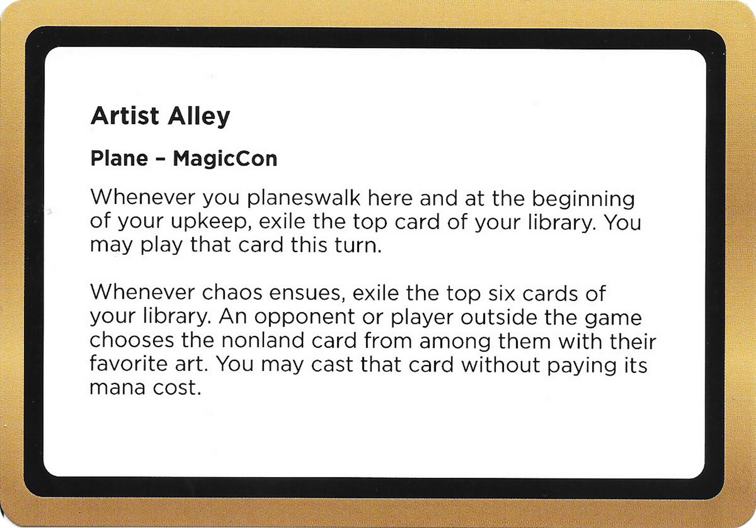 Artist Alley (Black Lotus Unknown Planechase) [Oversize Cards] MTG Single Magic: The Gathering | Red Claw Gaming