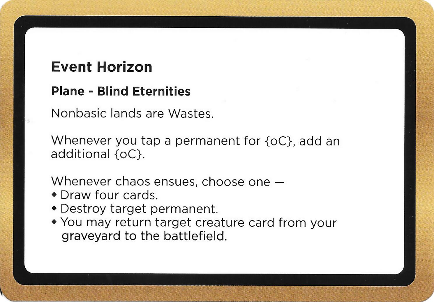 Event Horizon (Black Lotus Unknown Planechase) [Oversize Cards] MTG Single Magic: The Gathering | Red Claw Gaming